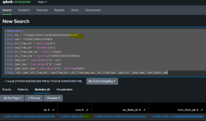 Numbers larger than 16 digits on searches appear to be corrupted ...